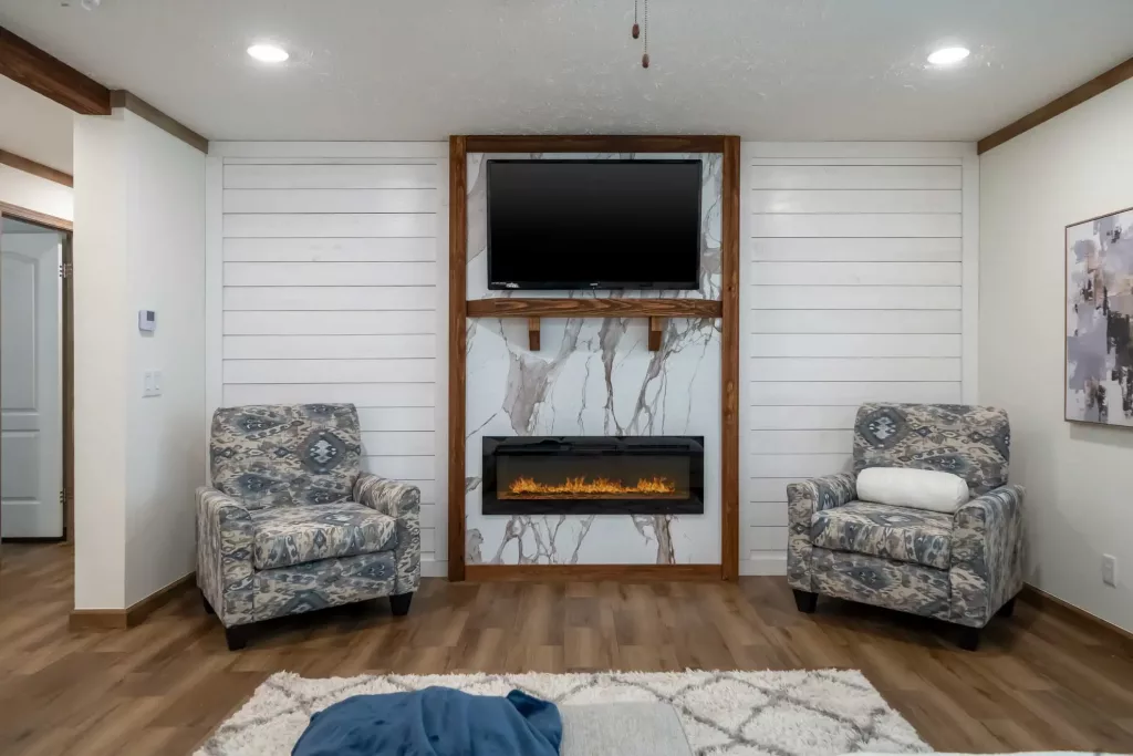 Living room fireplace