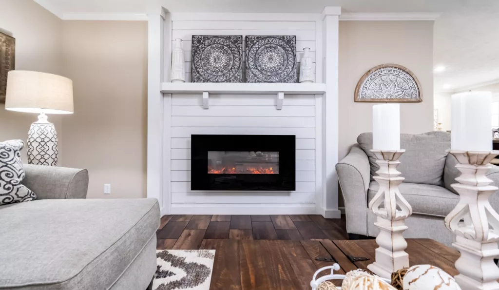 Living room fireplace