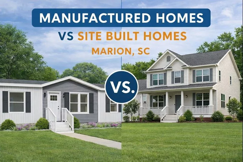 Cost comparison chart showing manufactured homes vs site built homes Marion SC