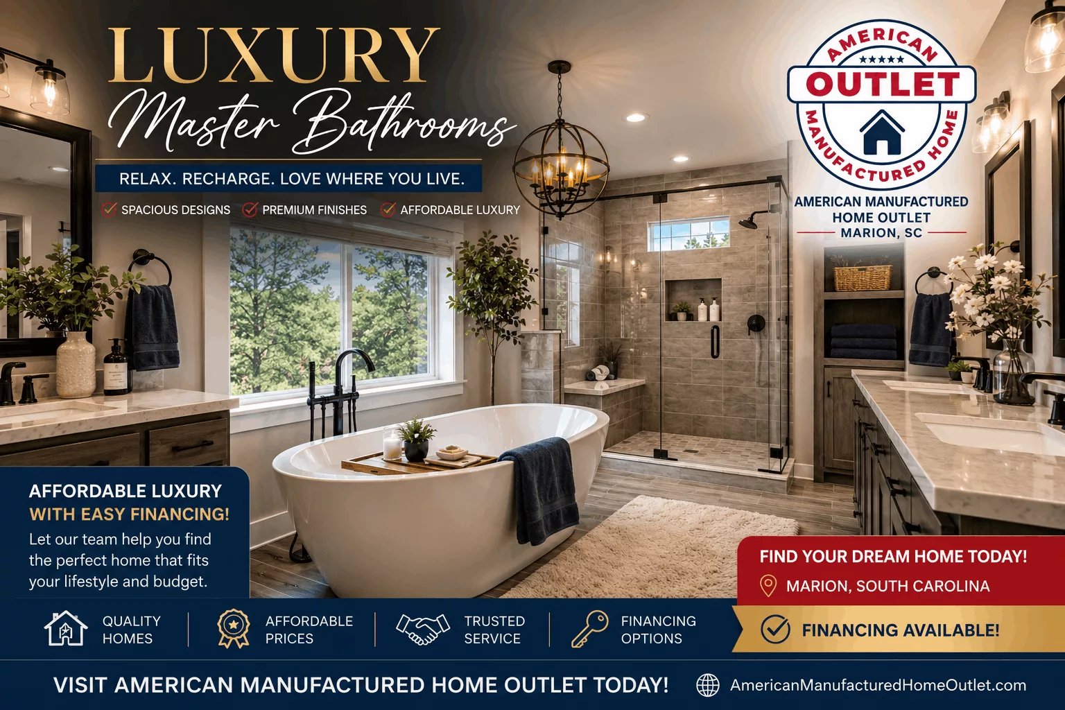 Preferred Housing Homes With Luxury Master Bathrooms in Marion SC