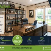 Home office inside manufactured home in Marion SC for self-employed professionals